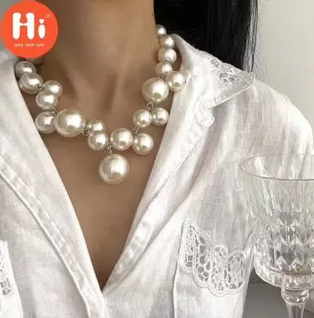 Привет имитация жемчужных бусин, ожерелье, цепочка на ключицу, женское элегантное ожерелье с подвеской, ювелирные изделия для невесты