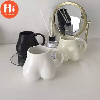 Привет Ins Fun Ass Креативная керамическая кофейная кружка белый