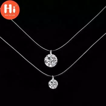 Привет Ювелирные Изделия Слезы Русалки Прозрачный Стелс Рыбий Лесок Ключицы Цепи Ожерелье Женский Циркон Подвеска 6mm