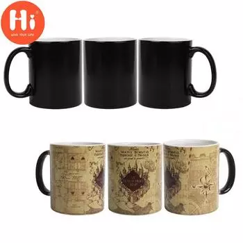 Привет Карта Теплоизменяющая Кружка Чувствительный Цвет Волшебная Керамическая Кофейная Чашка