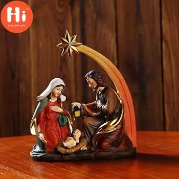 Привет, католические рождественские фигурки, рождение Иисуса, украшения из смолы, украшения с изображением Христа, подарки для друзей, домашний декор, Привет
