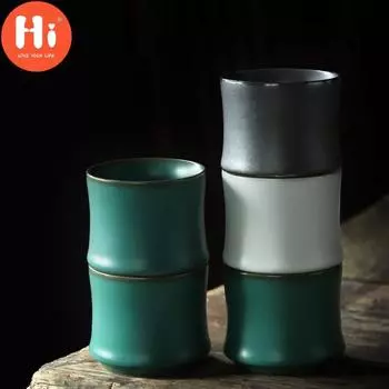 Привет керамическая чашка креативная бамбуковая офисная чайная чашка кунг-фу посуда для напитков домашняя ретро керамика кружка для питьевой воды