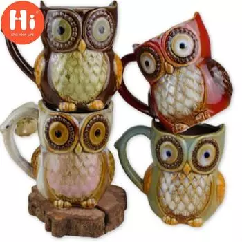 Привет керамическая сова чашка для воды кружка пивная чашка домашнее украшение 01