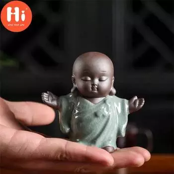 Привет керамика кунг-фу маленький монах чай домашнее животное статуя Будды украшение дома маленькие суккуленты пейзаж бонсай украшения Привет