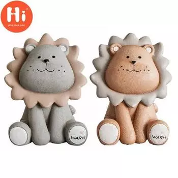 Привет Копилка Экологичная Мода Водостойкая Смола Вечеринка Домашние Статуэтки Копилка Украшения Банк коричневый