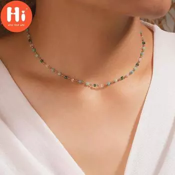 Привет, красочное ожерелье из бисера для женщин, ожерелье в богемном стиле, геометрические квадратные бусины, украшения на шею, летние аксессуары one size