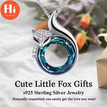 Привет, креативная мода, кулон «Платон», серебряная лиса, небольшой кулон, ожерелье с кристаллом лисы, ювелирные изделия, маленькие ювелирные изделия, аксессуары для животных Pendant and Chain