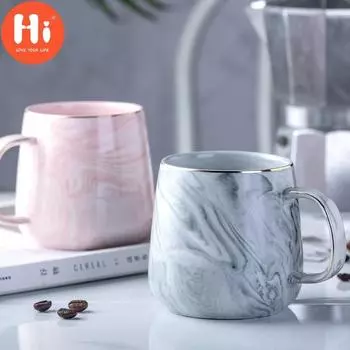 Привет креативные европейские кружки для кофе с молоком в Пномпене, мраморный узор, кружка для воды для завтрака, офисная домашняя посуда для напитков, чашка для чая, подарки для влюбленных серый