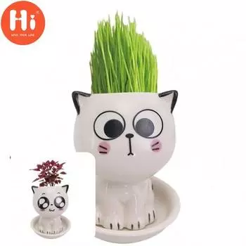 Привет креативные практичные универсальные мини-цветочные горшки в форме кошки с защитой от растрескивания для украшения ландшафтного дизайна 1