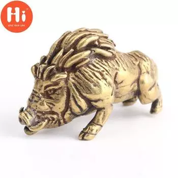 Привет, латунь, дикий кабан, свинья, свинья, винтажная имитация статуи животного, металлическая фигурка, реквизит, домашний офис, декор стола, украшение, игрушка, чай, подарок для домашнего животного, привет