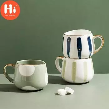 Привет легкие роскошные простые скандинавские кофейные чашки с молоком для пары Wave point Blue