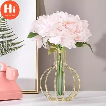 Привет маленькая ваза из гальванического кованого железа для гостиной, настольное украшение