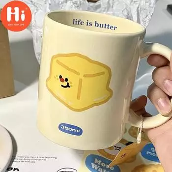 Привет, милая керамическая кружка со сливочным сыром, подарок подруге, молочная кружка, студенческое общежитие 350ml