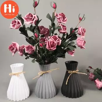 Привет, милая комната, пластиковая ваза, держатель для корзины с сушеными цветами, ремесло, сделай сам, украшение для домашнего офиса, вечеринки белый