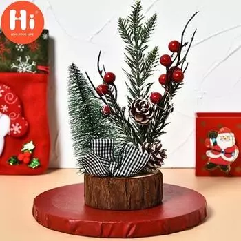 Привет мини деревянное дно мода Рождественская елка вечеринка дома светодиодный светильник украшение стол украшения дома Привет Deer