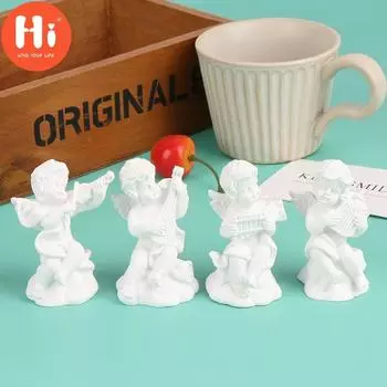 Привет, мини-статуэтка ангела 1:12 кукольных статуй ангела, украшения дома для концерта ангела