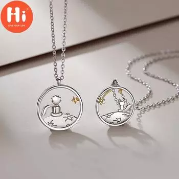 Привет мода пара принц кулон лиса индивидуальное ожерелье День святого Валентина подарок на годовщину ювелирные изделия серебряный