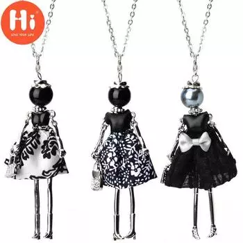Привет мода женщин ткань кукла девушка кулон длинная цепь свитер ожерелье ювелирные изделия подарок 1