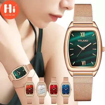 Привет модные часы Роскошные женские кварцевые часы Водонепроницаемые женские часы Женские наручные часы красный