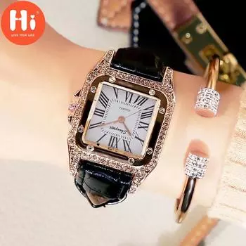 Привет модные часы Роскошные женские кварцевые часы Водонепроницаемые женские часы Женские наручные часы