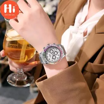 Привет модные часы Роскошные женские кварцевые часы Водонепроницаемые женские часы Женские наручные часы
