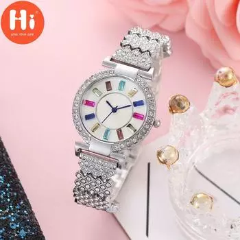 Привет модные часы Роскошные женские кварцевые часы Водонепроницаемые женские часы Женские наручные часы