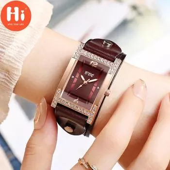 Привет модные часы Роскошные женские кварцевые часы Водонепроницаемые женские часы Женские наручные часы красный