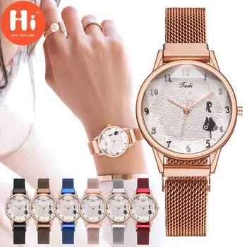 Привет модные часы Роскошные женские кварцевые часы Водонепроницаемые женские часы Женские наручные часы красный