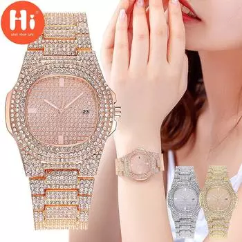 Привет модные часы Роскошные женские кварцевые часы Водонепроницаемые женские часы Женские наручные часы