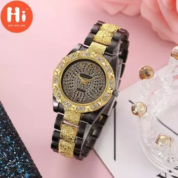 Привет модные часы Роскошные женские кварцевые часы Водонепроницаемые женские часы Женские наручные часы серебряный