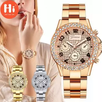 Привет модные часы Роскошные женские кварцевые часы Водонепроницаемые женские часы Женские наручные часы