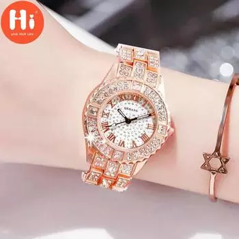 Привет модные часы Роскошные женские кварцевые часы Водонепроницаемые женские часы Женские наручные часы