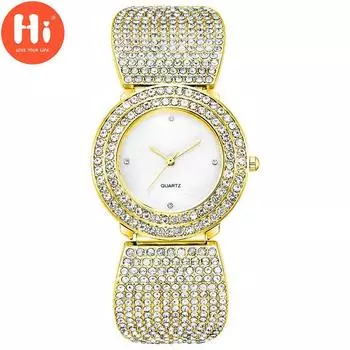 Привет модные часы Роскошные женские кварцевые часы Водонепроницаемые женские часы Женские наручные часы