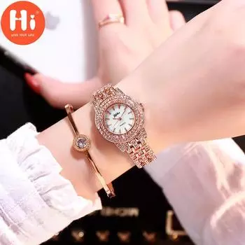 Привет модные часы Роскошные женские кварцевые часы Водонепроницаемые женские часы Женские наручные часы