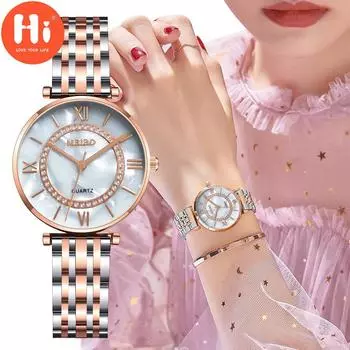 Привет модные часы Роскошные женские кварцевые часы Водонепроницаемые женские часы Женские наручные часы