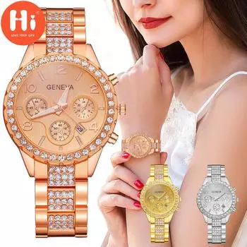 Привет модные часы Роскошные женские кварцевые часы Водонепроницаемые женские часы Женские наручные часы