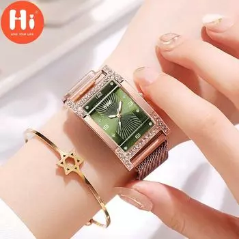 Привет модные часы Роскошные женские кварцевые часы Водонепроницаемые женские часы Женские наручные часы