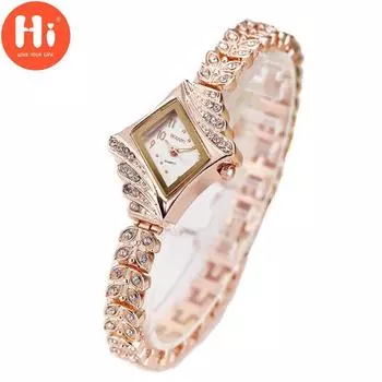 Привет модные часы Роскошные женские кварцевые часы Водонепроницаемые женские часы Женские наручные часы золотой