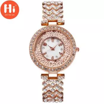 Привет модные часы Роскошные женские кварцевые часы Водонепроницаемые женские часы Женские наручные часы