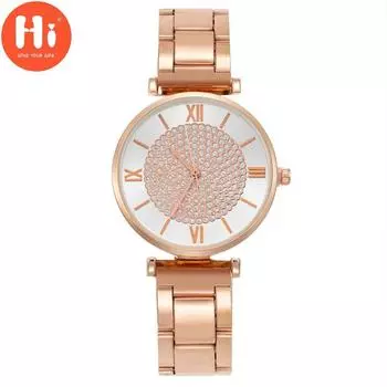 Привет модные часы Роскошные женские кварцевые часы Водонепроницаемые женские часы Женские наручные часы