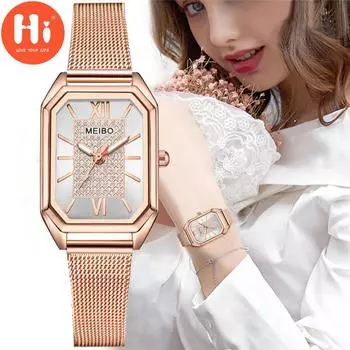 Привет модные часы Роскошные женские кварцевые часы Водонепроницаемые женские часы Женские наручные часы