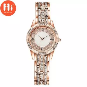 Привет модные часы Роскошные женские кварцевые часы Водонепроницаемые женские часы Женские наручные часы