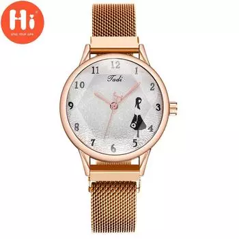 Привет модные часы Роскошные женские кварцевые часы Водонепроницаемые женские часы Женские наручные часы