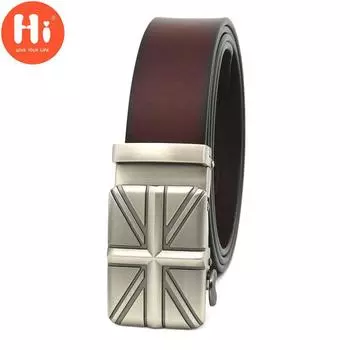 Привет мужской кожаный ремень Роскошные дизайнерские ремни Мужчины Высокое качество Мужской ремень с металлической пряжкой 110cm чёрный