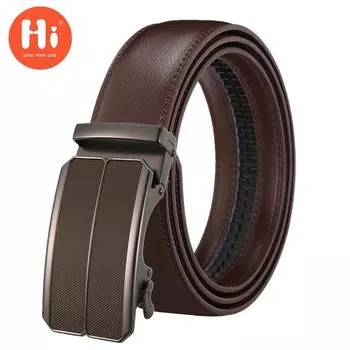 Привет мужской кожаный ремень Роскошные дизайнерские ремни Мужчины Высокое качество Мужской ремень с металлической пряжкой 110cm красный