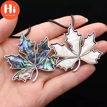 Привет натуральный кулон в виде ракушки в винтажном стиле, брошь, ожерелье, модные украшения, колье в форме листа, ожерелья, идеи подарков, ювелирные изделия 45x45mm