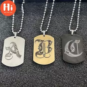 Привет, нержавеющая сталь, 26 букв, инициалы, печатка, серебро, золото, цвет, ожерелье на заказ, мужское ювелирное изделие, подарок X золотой