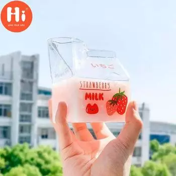 Привет, новинка, полпинты, сливки, молоко, милая картонная стеклянная чашка, стеклянная чашка для кофе, чашка для сока, уникальный дизайн, поделки ручной работы 380ml