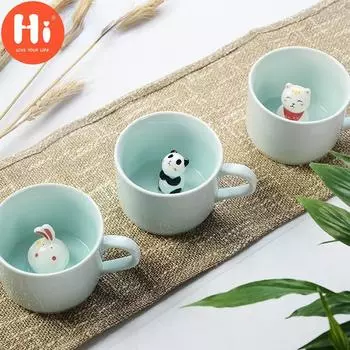 Привет, Новое поступление, креативные керамические кружки с героями мультфильмов, милые животные, чашка для кофе, чая с молоком, 220 мл, новинка, подарки на день рождения, кружки