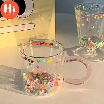 Привет, очень милая двухслойная термостойкая стеклянная чашка, чашки в форме сердца, стеклянный стакан, креативный подарок, кружка для питьевой воды, чашка Бобо 201-300ml